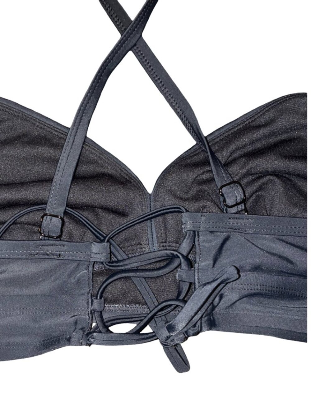 Sz.1X (16W-18W)*Time And Tru*Black Strappy Bikini Top Only - Picture 4 of 7